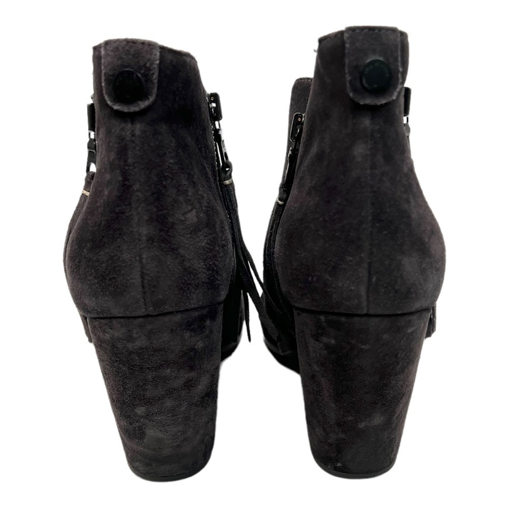 Rag & Bone Margot Gray Suede Tassel Heeled Booties - Picture 7 of 12